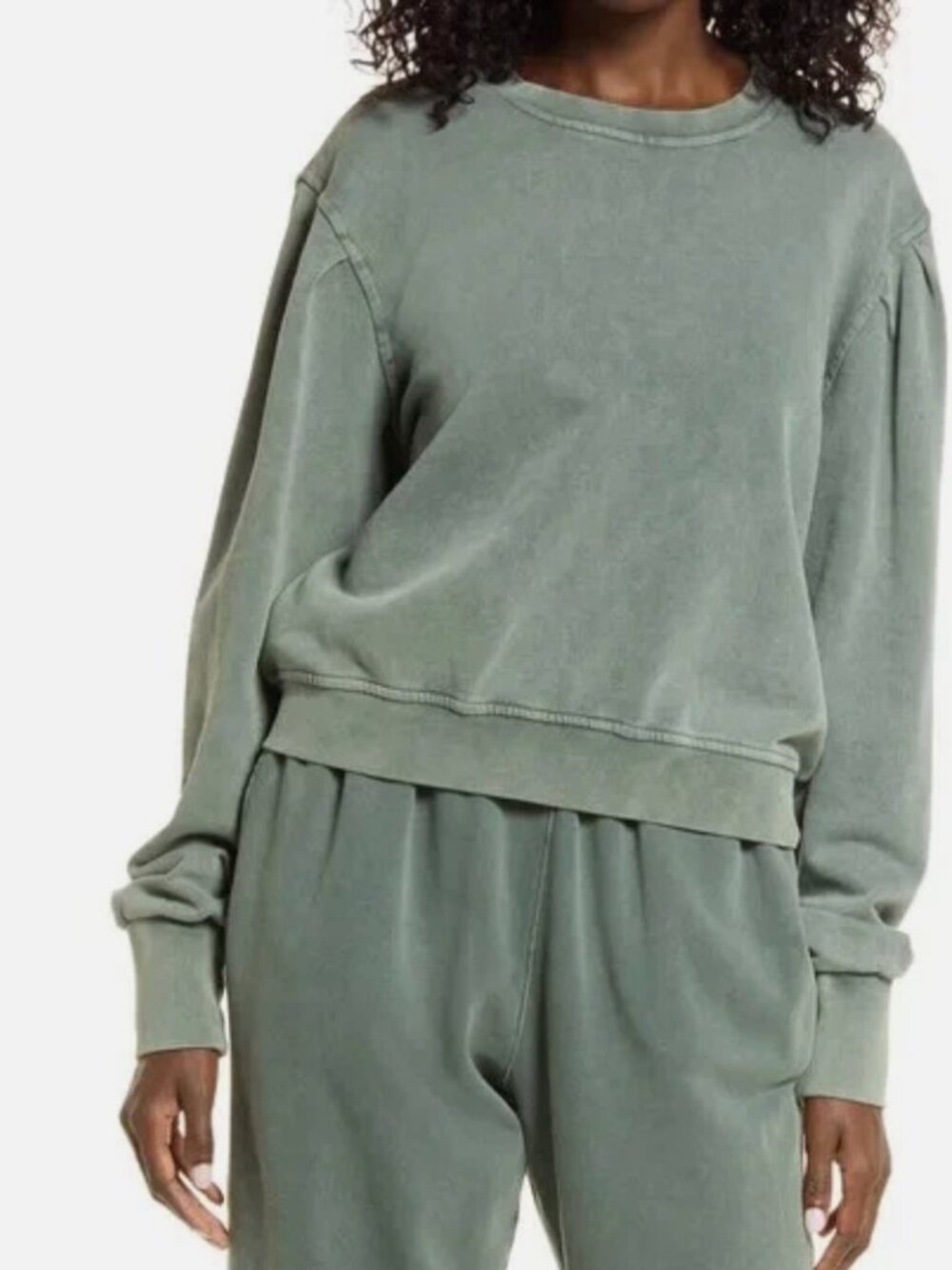 Blank NYC Olive Green French Terry Crewneck Sweatshirt - Size XL